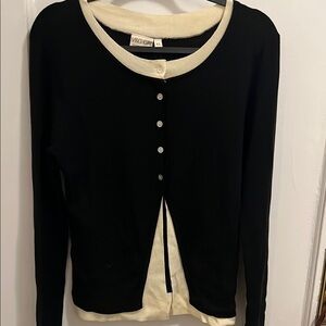 Black and Cream Mason knit top XL new